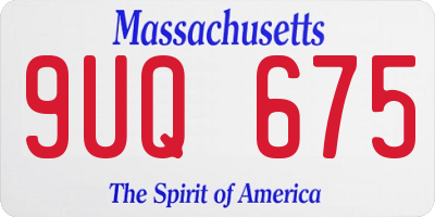 MA license plate 9UQ675