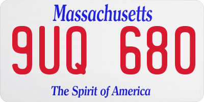 MA license plate 9UQ680