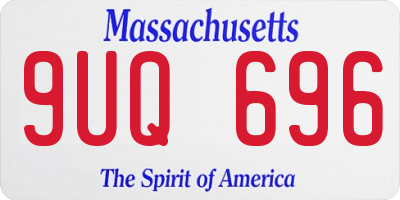 MA license plate 9UQ696