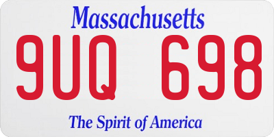 MA license plate 9UQ698