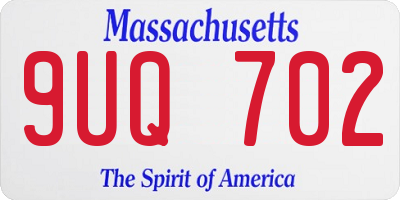 MA license plate 9UQ702