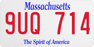 MA license plate 9UQ714