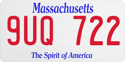 MA license plate 9UQ722