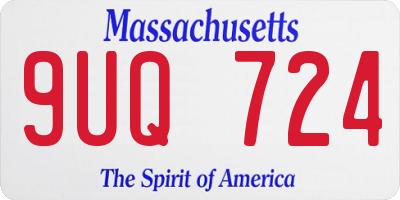 MA license plate 9UQ724
