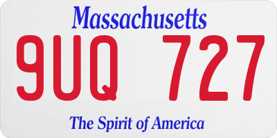 MA license plate 9UQ727