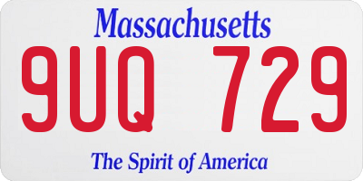 MA license plate 9UQ729