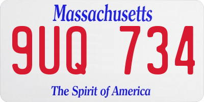 MA license plate 9UQ734