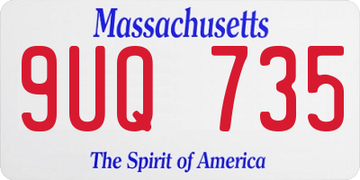 MA license plate 9UQ735