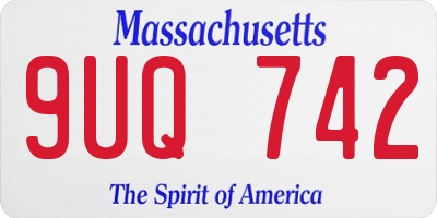 MA license plate 9UQ742