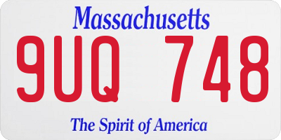 MA license plate 9UQ748