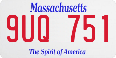 MA license plate 9UQ751