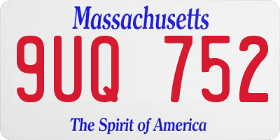MA license plate 9UQ752
