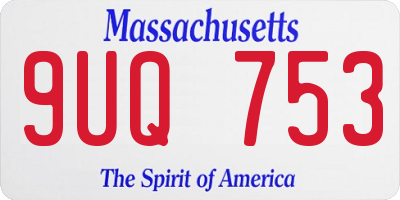 MA license plate 9UQ753