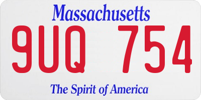 MA license plate 9UQ754