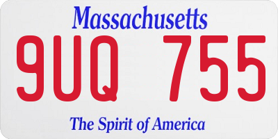 MA license plate 9UQ755