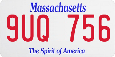 MA license plate 9UQ756