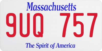 MA license plate 9UQ757