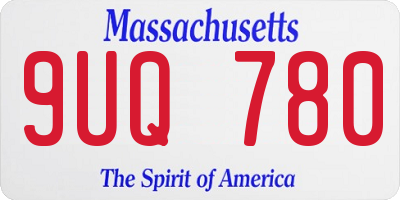 MA license plate 9UQ780
