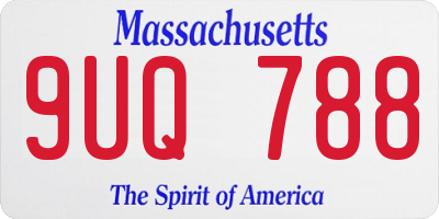 MA license plate 9UQ788