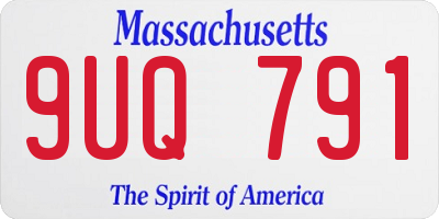 MA license plate 9UQ791