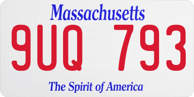 MA license plate 9UQ793