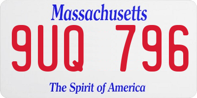 MA license plate 9UQ796