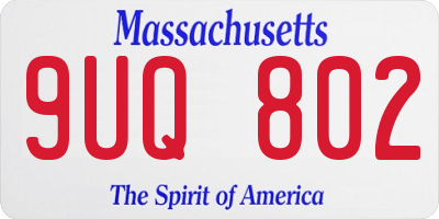 MA license plate 9UQ802