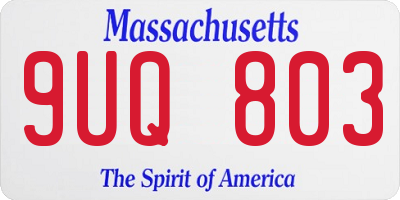 MA license plate 9UQ803