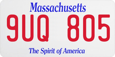 MA license plate 9UQ805