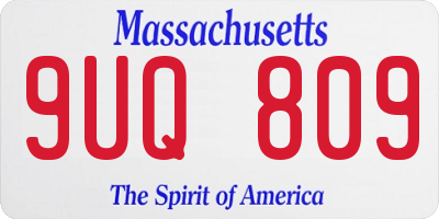 MA license plate 9UQ809