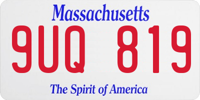 MA license plate 9UQ819