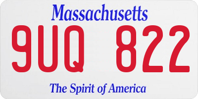 MA license plate 9UQ822