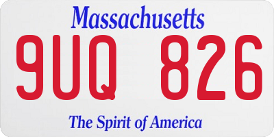 MA license plate 9UQ826