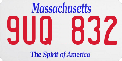 MA license plate 9UQ832