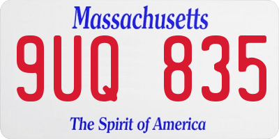 MA license plate 9UQ835