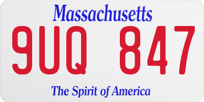 MA license plate 9UQ847