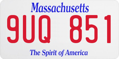 MA license plate 9UQ851