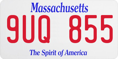 MA license plate 9UQ855