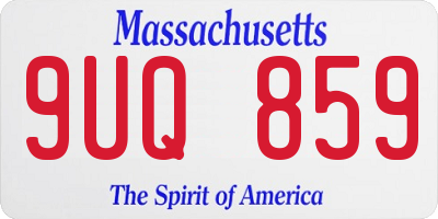 MA license plate 9UQ859