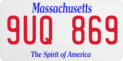 MA license plate 9UQ869