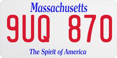 MA license plate 9UQ870