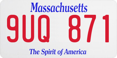 MA license plate 9UQ871