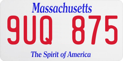 MA license plate 9UQ875