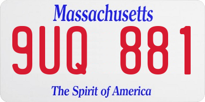 MA license plate 9UQ881