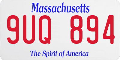 MA license plate 9UQ894