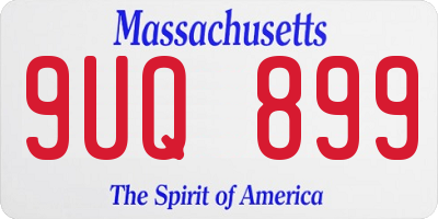 MA license plate 9UQ899