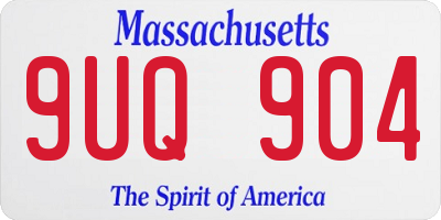 MA license plate 9UQ904