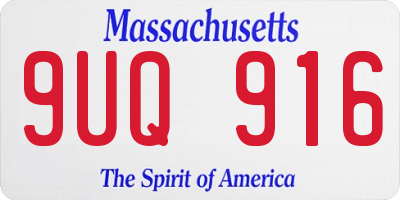 MA license plate 9UQ916