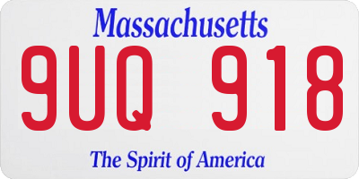 MA license plate 9UQ918