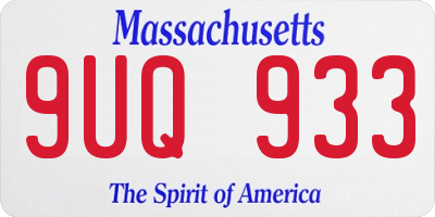 MA license plate 9UQ933